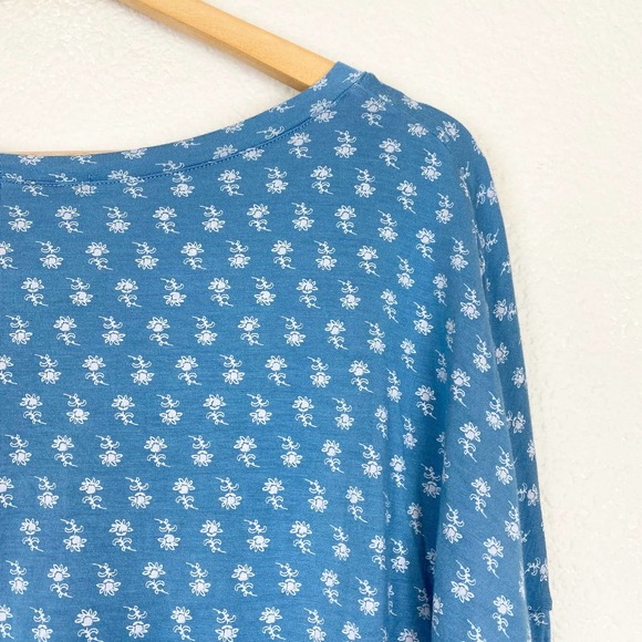 Eberjey Gisele Long Sleeve Pajama Top in Daisy Blue Shadow - Picture 6 of 6